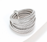 David Markstein Sterling Silver Multirow Highway Tubogas Ring Size 8